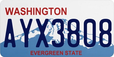 WA license plate AYX3808