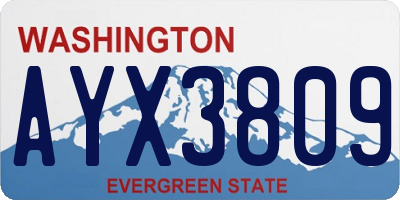 WA license plate AYX3809