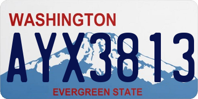 WA license plate AYX3813