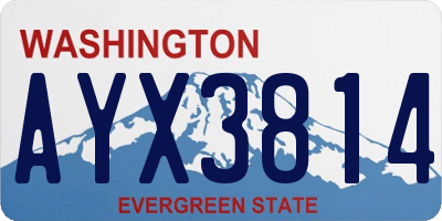 WA license plate AYX3814