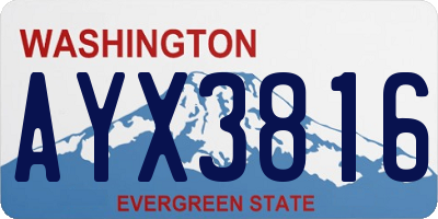 WA license plate AYX3816