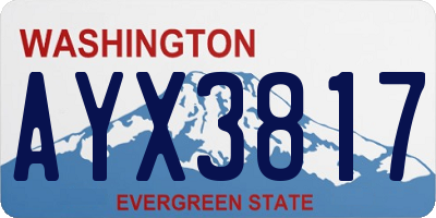 WA license plate AYX3817