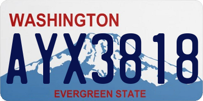 WA license plate AYX3818