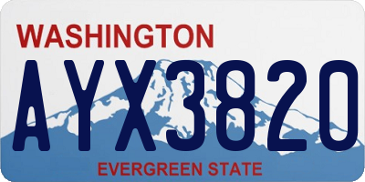 WA license plate AYX3820