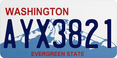 WA license plate AYX3821