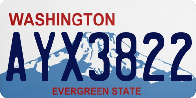 WA license plate AYX3822