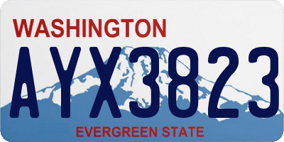 WA license plate AYX3823