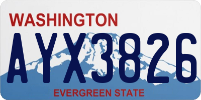 WA license plate AYX3826