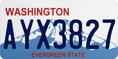 WA license plate AYX3827