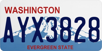 WA license plate AYX3828