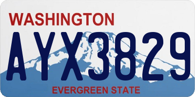 WA license plate AYX3829