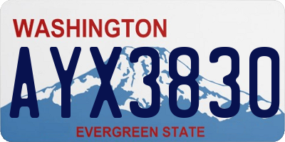 WA license plate AYX3830