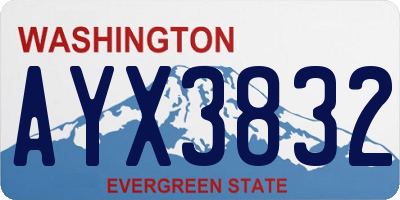 WA license plate AYX3832