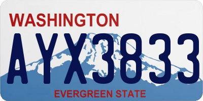 WA license plate AYX3833