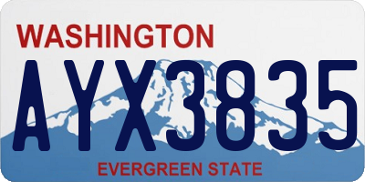 WA license plate AYX3835