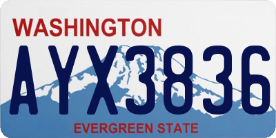 WA license plate AYX3836