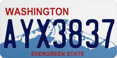 WA license plate AYX3837