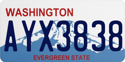 WA license plate AYX3838