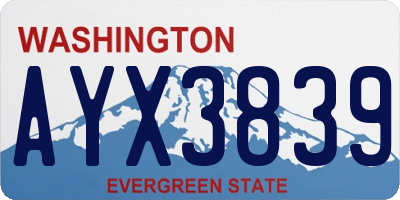 WA license plate AYX3839