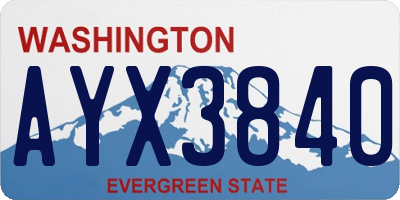 WA license plate AYX3840