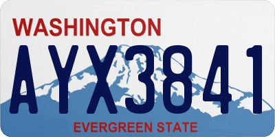 WA license plate AYX3841