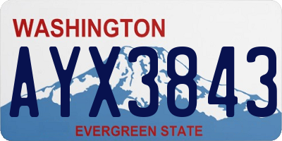 WA license plate AYX3843