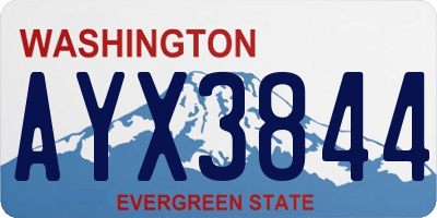 WA license plate AYX3844