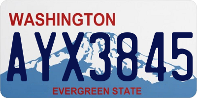 WA license plate AYX3845