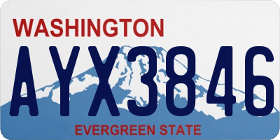 WA license plate AYX3846