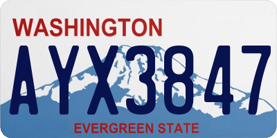 WA license plate AYX3847