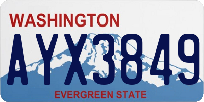 WA license plate AYX3849