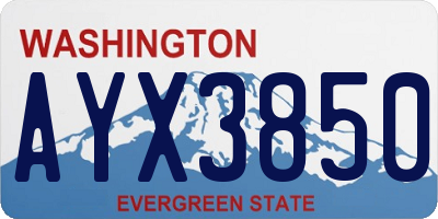 WA license plate AYX3850