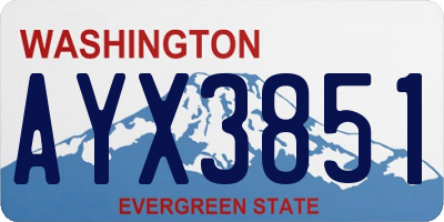 WA license plate AYX3851