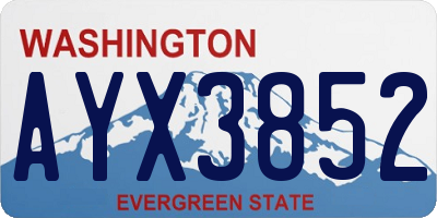 WA license plate AYX3852