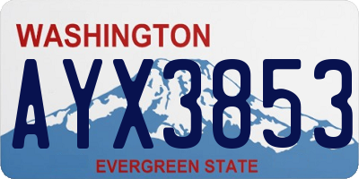 WA license plate AYX3853