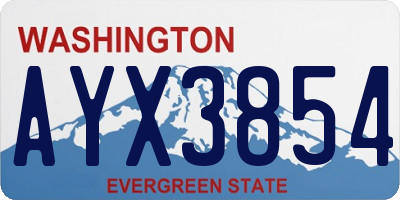 WA license plate AYX3854