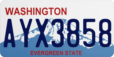 WA license plate AYX3858