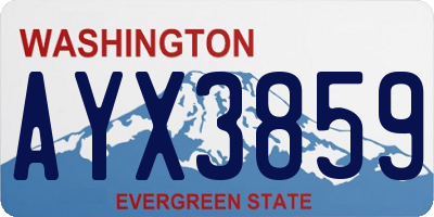 WA license plate AYX3859