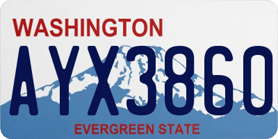 WA license plate AYX3860