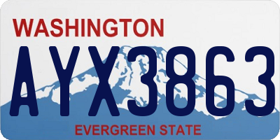 WA license plate AYX3863