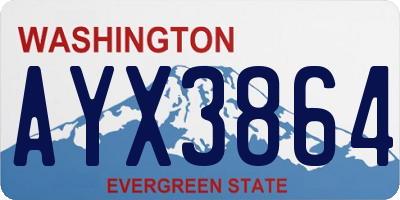 WA license plate AYX3864