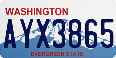 WA license plate AYX3865