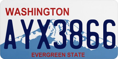 WA license plate AYX3866