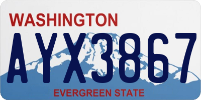 WA license plate AYX3867