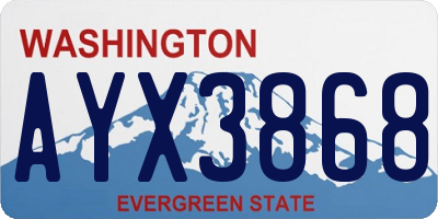 WA license plate AYX3868