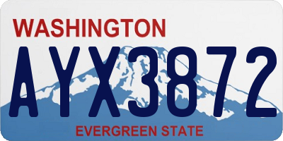 WA license plate AYX3872