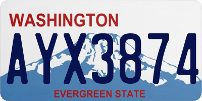 WA license plate AYX3874