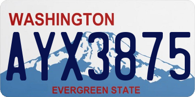 WA license plate AYX3875