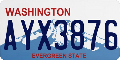 WA license plate AYX3876