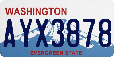 WA license plate AYX3878